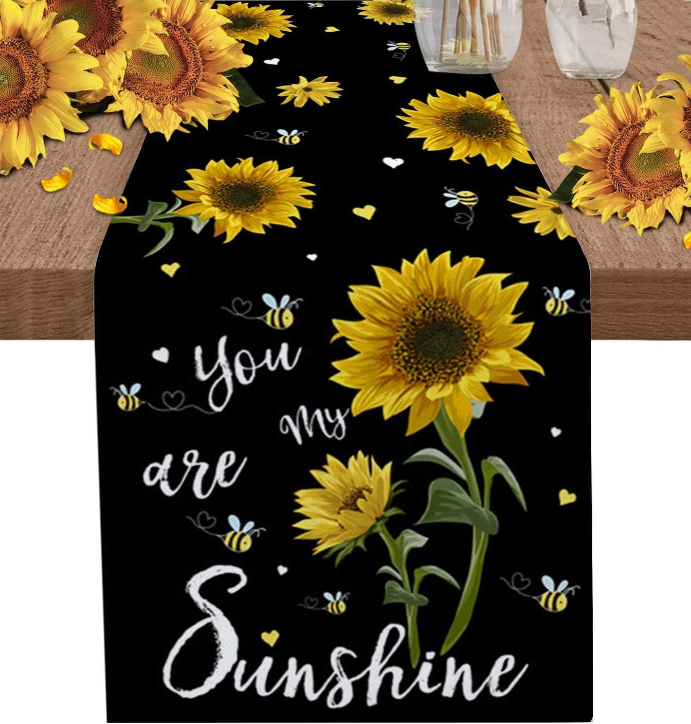 Sunflower Placemats, Red Truck Placemats for Dining Table, Farmhouse Decor Floral Placemats Set of 6, Heat-Resistant Washable Place Mats, Kitchen Table Mats for Party Sunflower Kitchen Decor Placemats