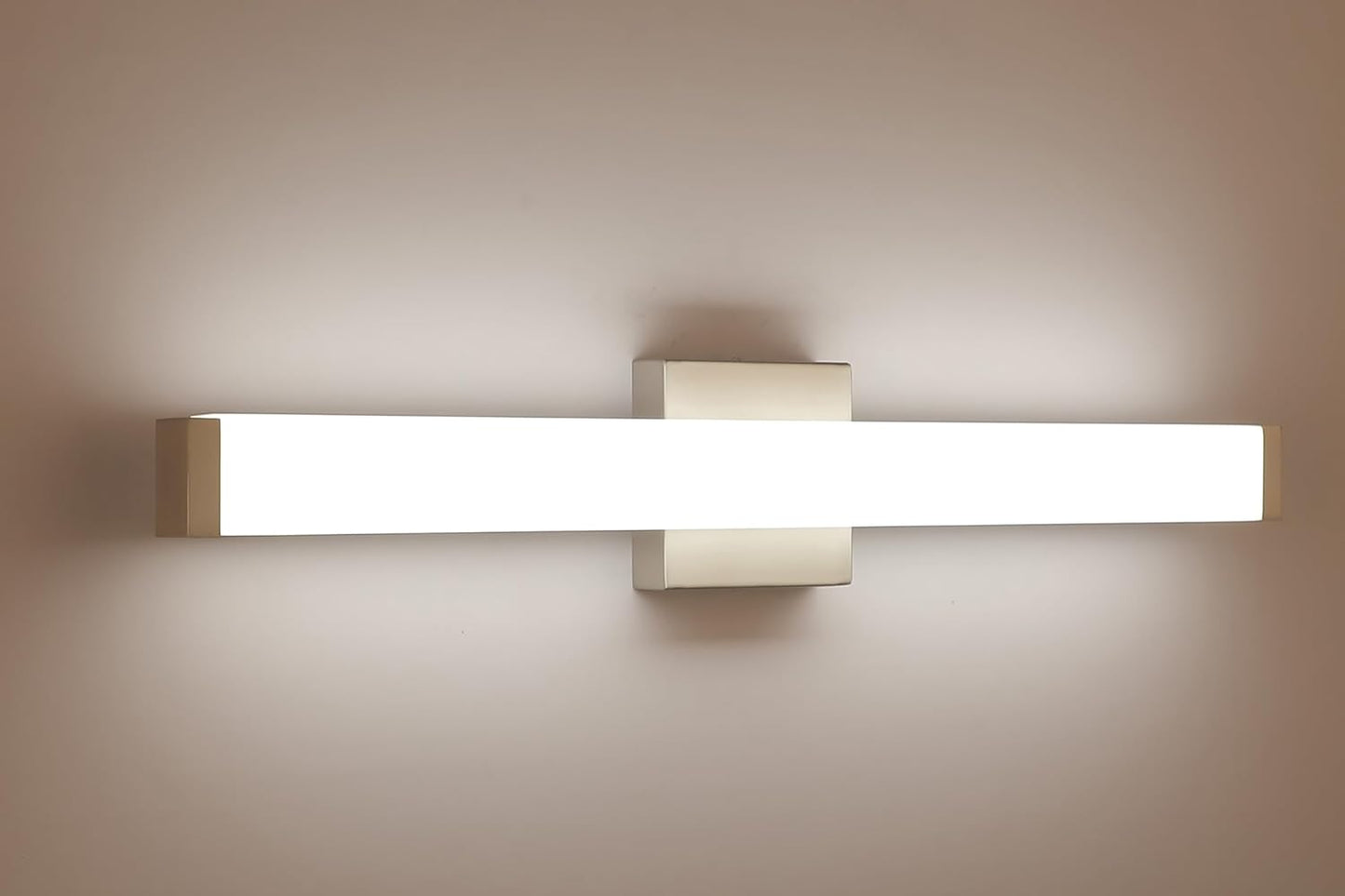 Bathroom Vanity Light Brushed Nickel Square LED 24 Inch 14W 4000K Natural White Light Wall Bar Lighting Fixtures over Mirror (Matte Black, 24In)