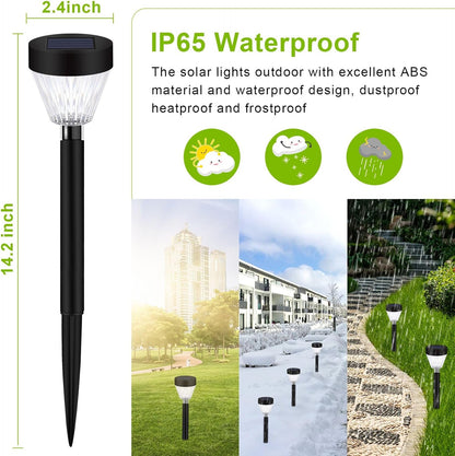Solar Pathway Lights Waterproof: 8Pack Solar Lights Outdoor Garden Lights Auto On/Off - Solar Lights for outside Landscape Lighting Decorative for Yard