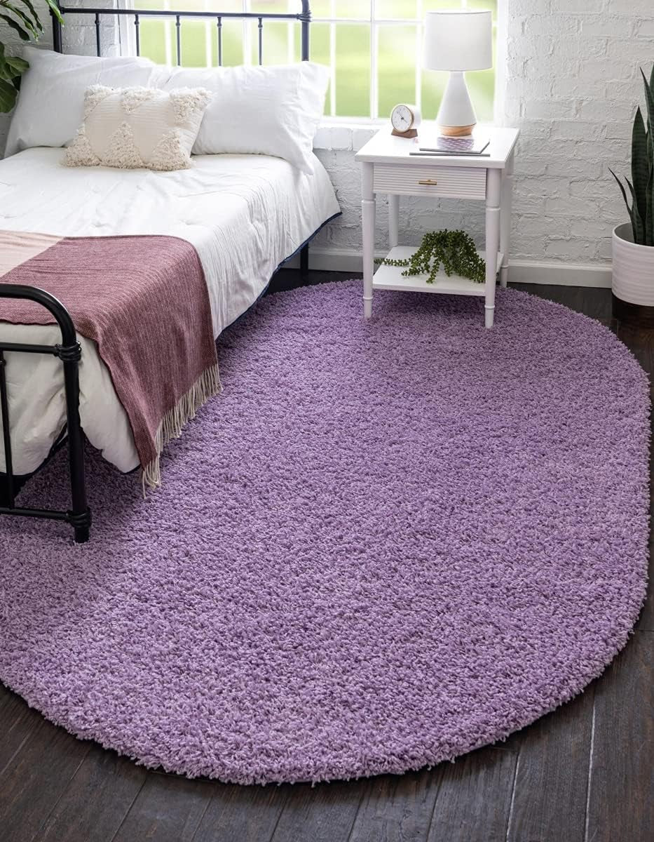 Unique Loom Solid Shag Collection Area Rug (8' X 11' Rectangle Cloud Gray)