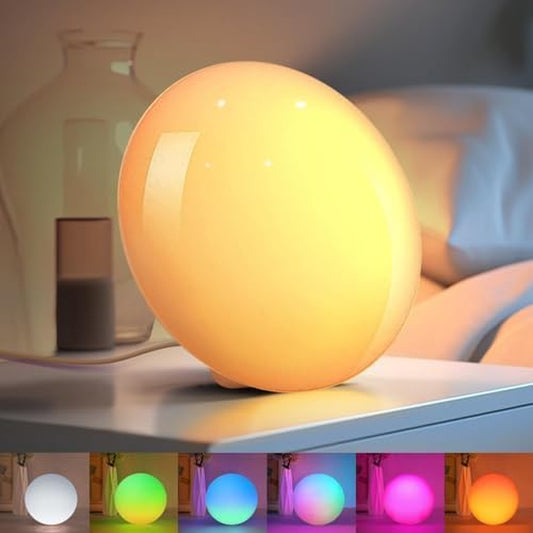 Dekala Christmas Gift Table Lamp Night Light for Kids Dimmable Bedside Lamp, Sleep Aid Toddler Night Light for Nursery Boys and Girls, Ambient ARGB Decorate Room for Children (Only Button Control)