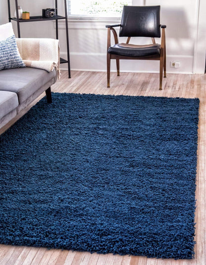 Unique Loom Solid Shag Collection Area Rug (8' X 11' Rectangle Cloud Gray)