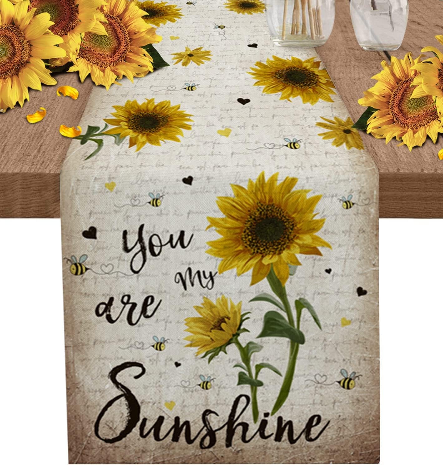 Sunflower Placemats, Red Truck Placemats for Dining Table, Farmhouse Decor Floral Placemats Set of 6, Heat-Resistant Washable Place Mats, Kitchen Table Mats for Party Sunflower Kitchen Decor Placemats