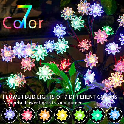 TONULAX Solar Garden Lights - Upgraded Solar Powered Landscape Tree Lights with Larger Solar Capacity, Solar Decorative Lights Outdoor for Pathway, Patio, Front Yard Decoration(2 Pack)
