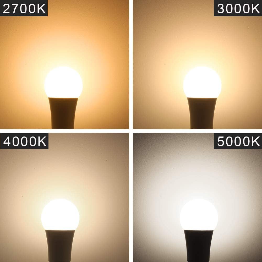 Energetic LED GU24 Light Bulbs, A19 Shape, 60 Watt Equivalent (8.5W), 2700K Soft White, 800 Lumens, Non-Dimmable, 2 Prong Twist and Lock Base, UL Listed, 4 Pack
