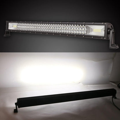 LED Straight Light Bar,32Inch459W +4Pcs 72W Led Pods Tri Row Lens Flood Spot Combo Beam Led Driving Lights Super Bright off Road Lights with Wiring Harness for Trucks UTV ATV Boat