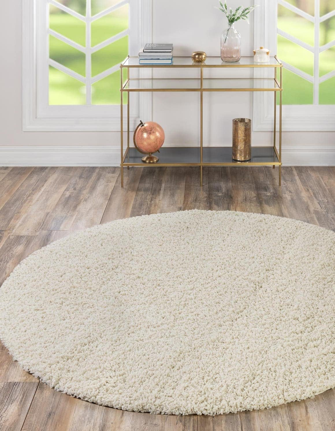 Unique Loom Solid Shag Collection Area Rug (8' X 11' Rectangle Cloud Gray)