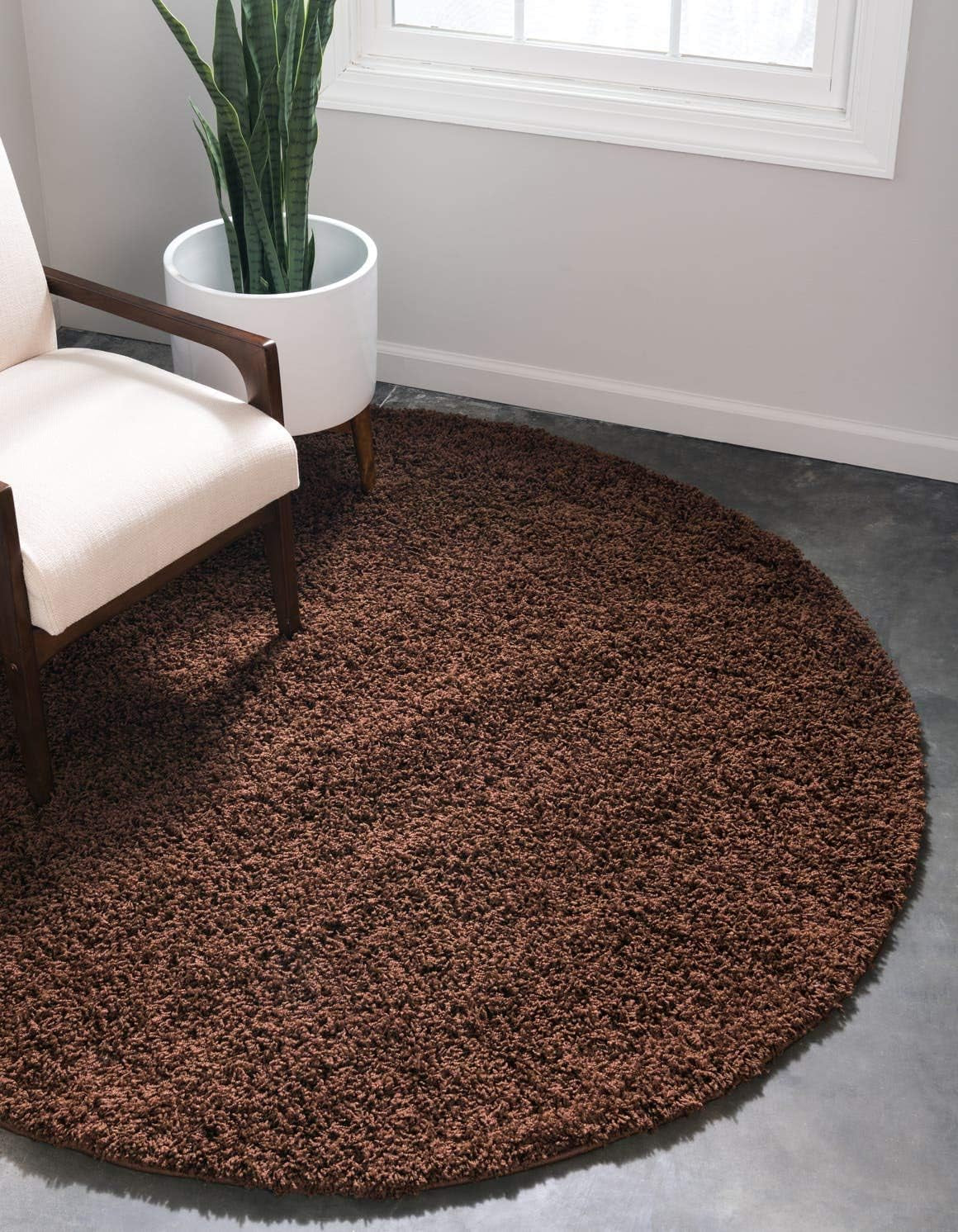 Unique Loom Solid Shag Collection Area Rug (8' X 11' Rectangle Cloud Gray)