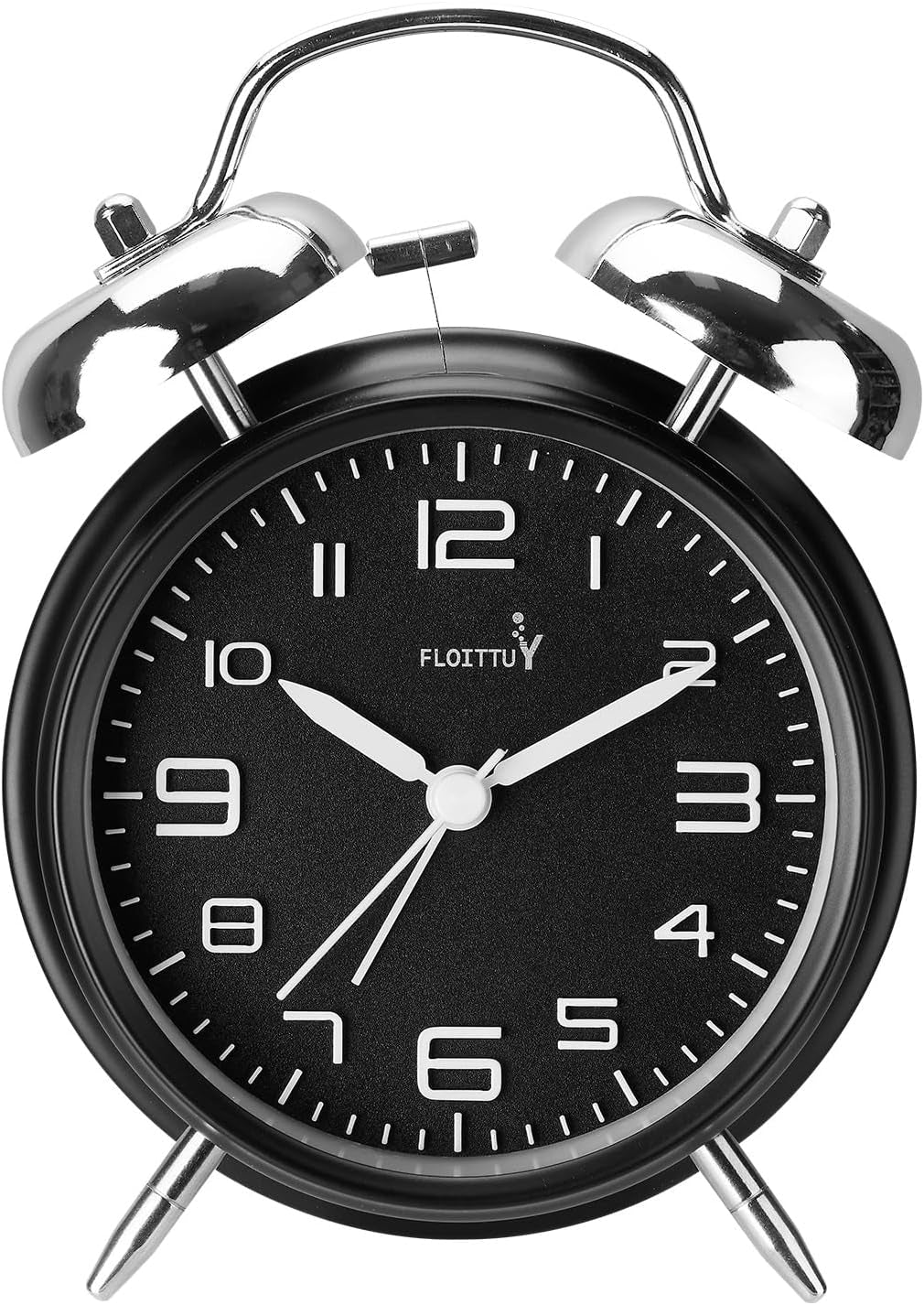 {Loud Alarm for Deep Sleepers) 4'' Twin Bell Alarm Clock with Backlight for Bedroom and Home Decoration(Green)