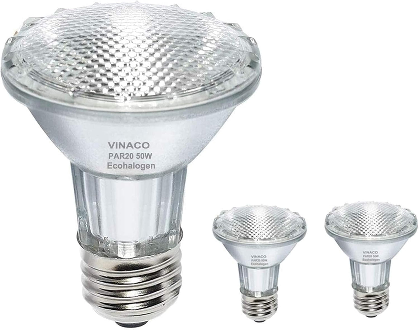 Vinaco PAR20 Halogen Light Bulbs, 6PCS 39W PAR20 Halogen Dimmable, 3000K Warm White, High Brightness PAR20 Flood 39W 120V 480 Lumens Equivalent PAR20 50W 120V, PAR20 E26 Medium Base for Track Lights