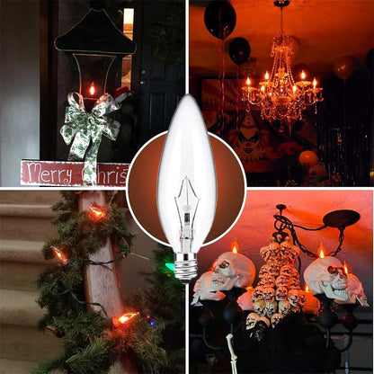 12-Pack Candelabra Light Bulbs, 60 Watt Clear Candelabra Base,Flame Shaped Incandescent Chandelier Light Bulbs, E12 B10 with Warm White 2700K, 600 Lumen Dimmable