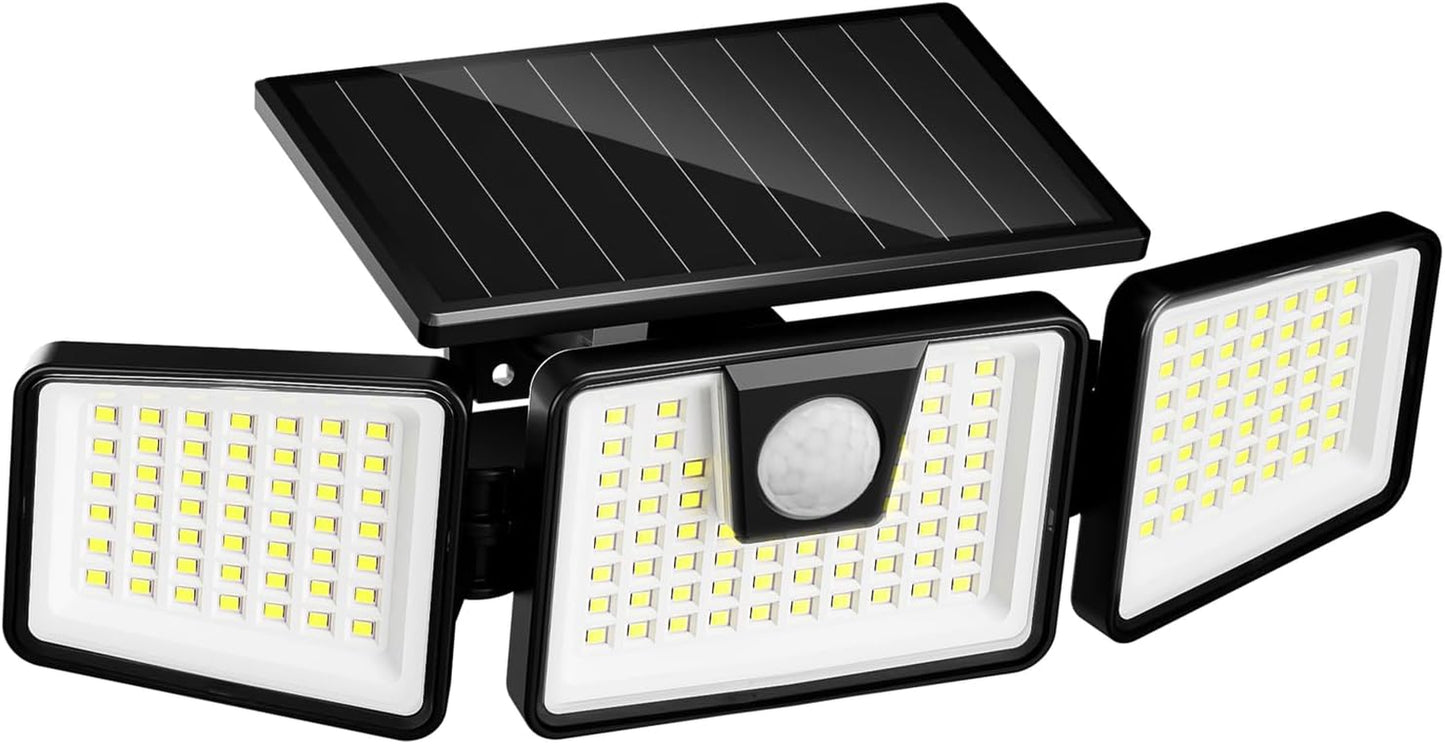 INCX Solar Lights Outdoor with Motion Sensor,Solar Lights for outside 3 Heads Security Lights,156 LED Flood Light Spotlight, IP65 Waterproof 2 Pack