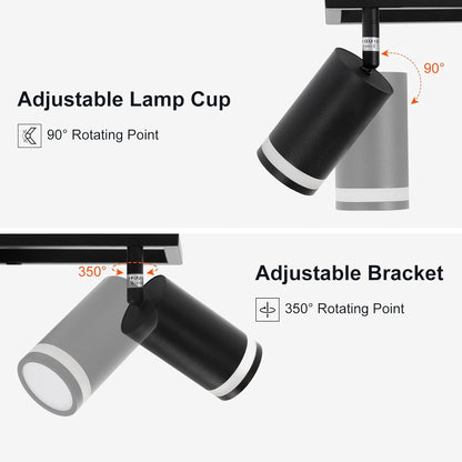 6-Light Track Lighting Fixtures Ceiling, GU10 Black Led Ceiling Spotlight, Modern Track Light Kit for Kitchen Hallway Living Room