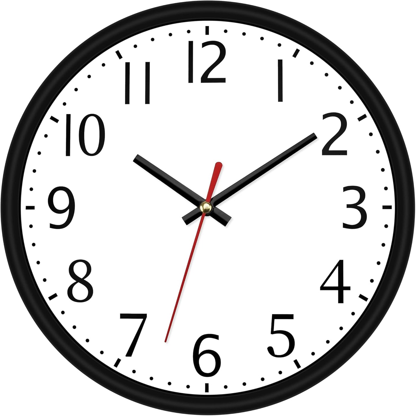Lumuasky Wall Clock, Silent Non-Ticking 12 Inch Quartz Battery Operated round Analog Wall Clock for Classroom,School, Office, Living Room, Bedroom,Kitchen