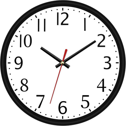 Lumuasky Wall Clock, Silent Non-Ticking 12 Inch Quartz Battery Operated round Analog Wall Clock for Classroom,School, Office, Living Room, Bedroom,Kitchen