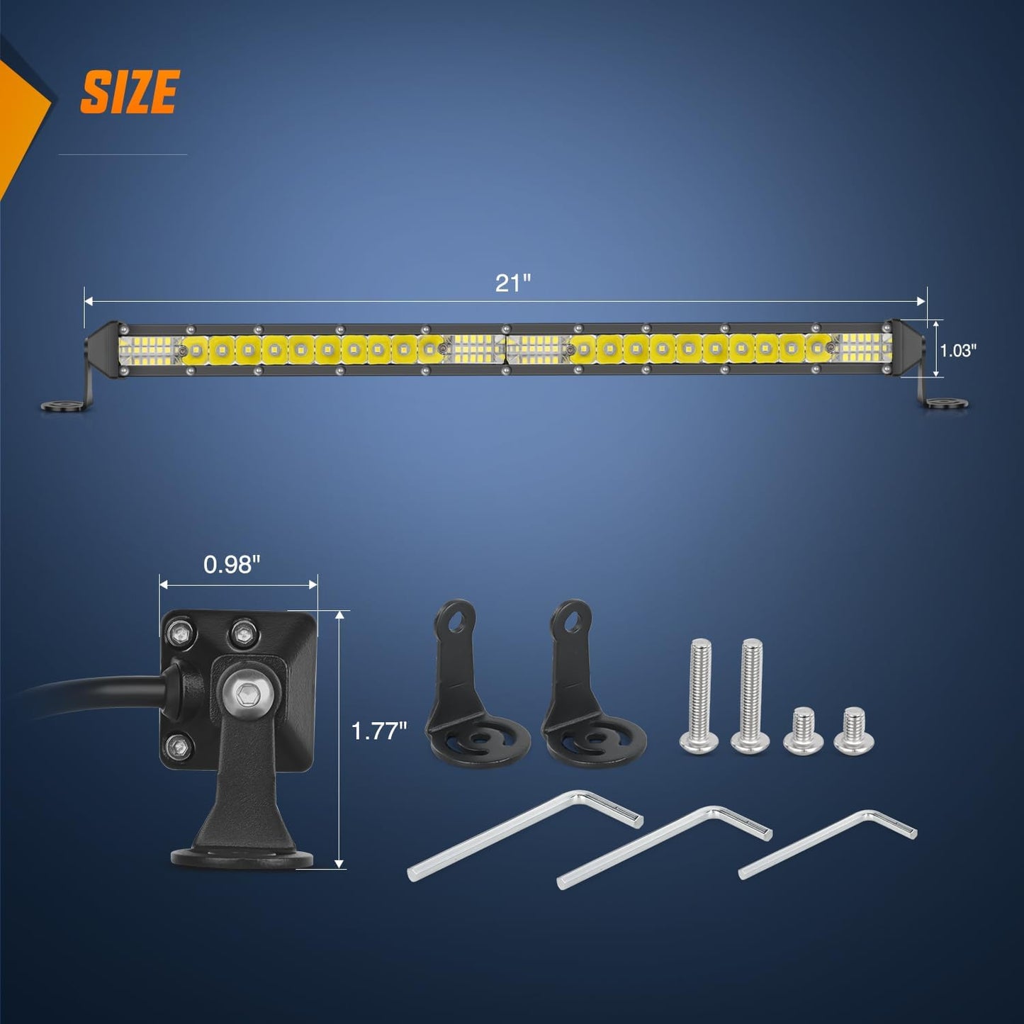 Nilight Slim LED Light Bar 21 Inch 52LED Single Row Spot Flood Combo Fog Light Driving Light Work Light Roof Bumper Lamp Offroad Light for 4X4 Trucks SUV ATV UTV