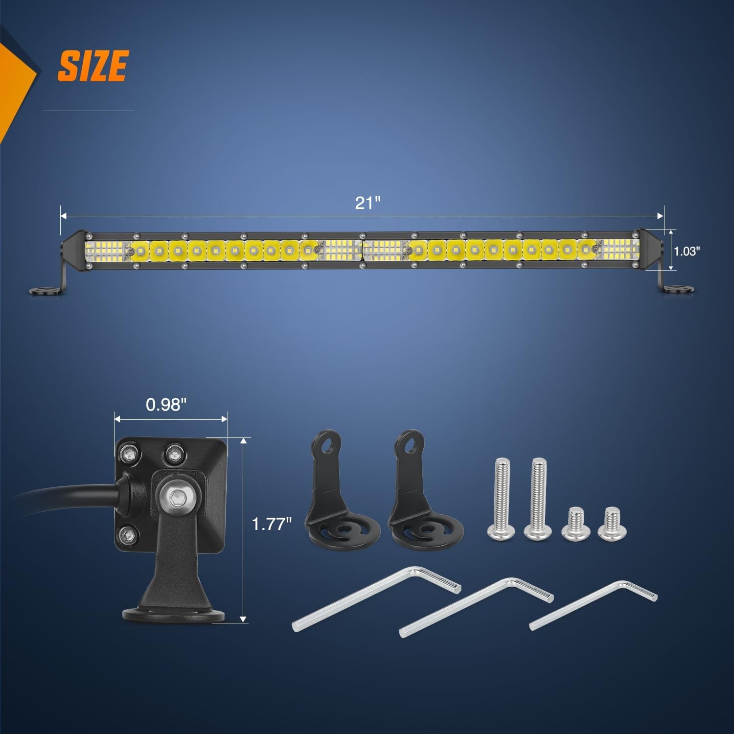 Nilight Slim LED Light Bar 21 Inch 52LED Single Row Spot Flood Combo Fog Light Driving Light Work Light Roof Bumper Lamp Offroad Light for 4X4 Trucks SUV ATV UTV