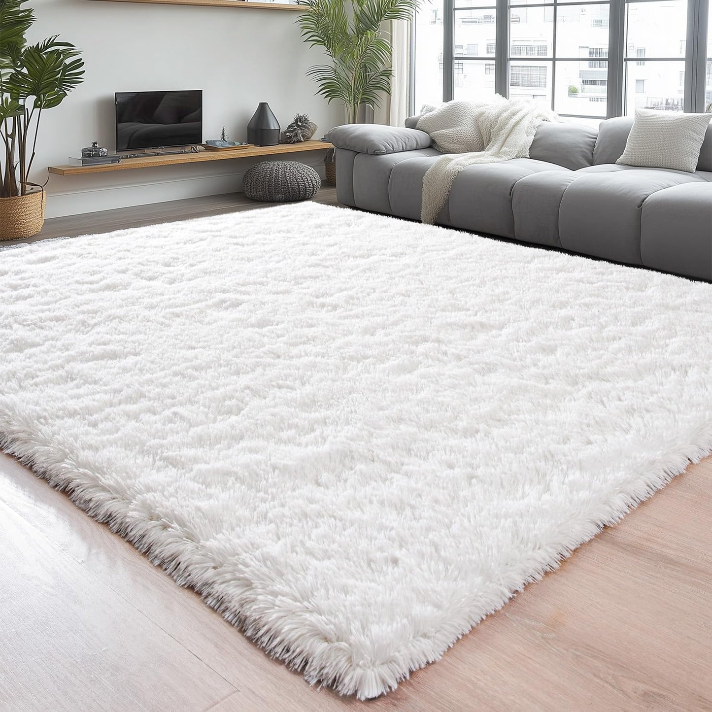 Chicrug Soft Runner Rugs for Bedroom Living Room Plush Fluffy Rug 2X6 Feet, Shag Furry Area Rug Carpet Non Shedding for Nursery Children Kids Girls Room Home Decorative, Grey