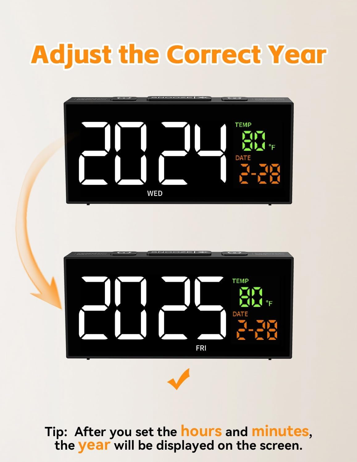 Netzu Alarm Clocks for Bedrooms, Digital Clock with Date Temperature and Weekday, Manual DST, Snooze, 2 Alarms, 4 Volumes for Living Room Home Bedside Desk (Black)