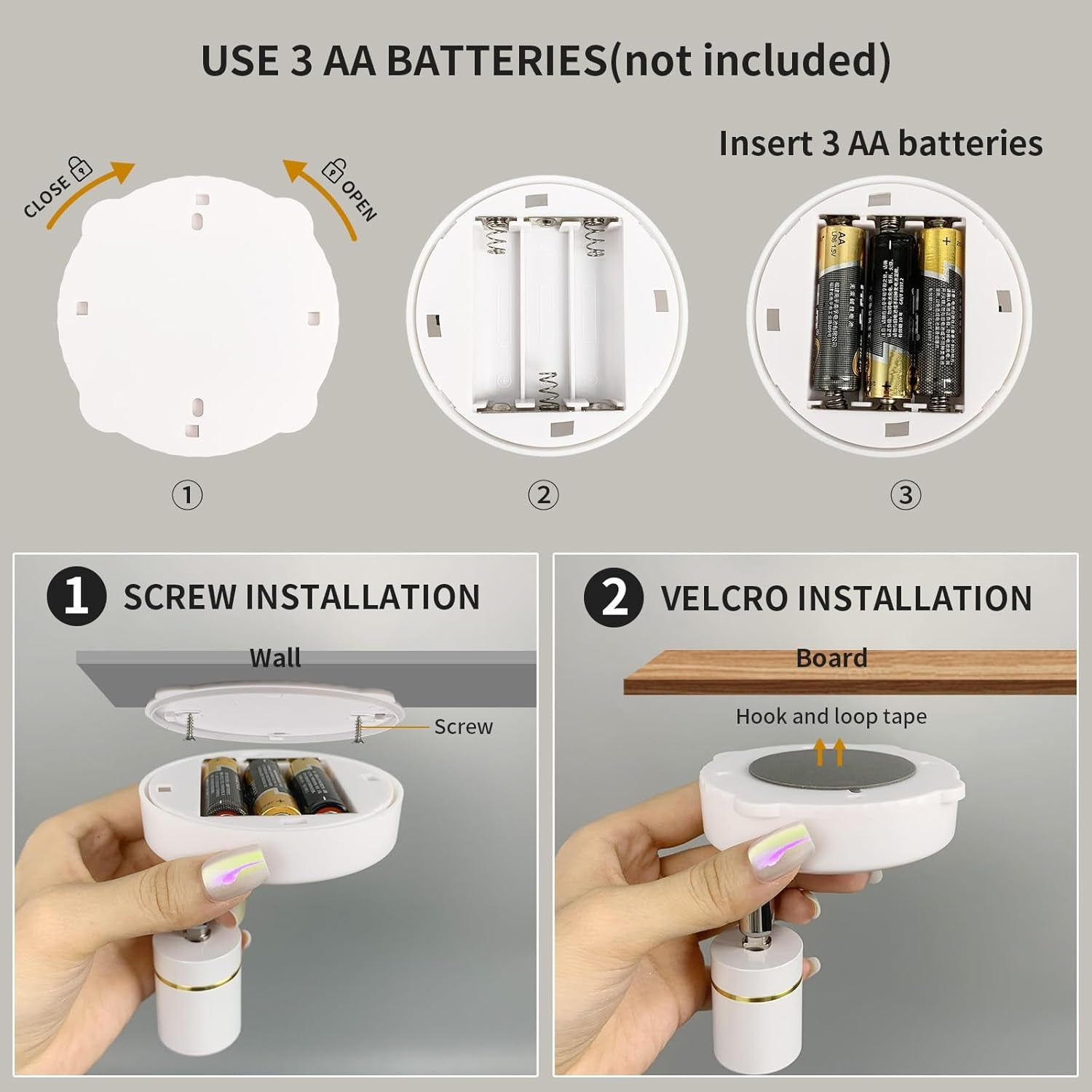 LEASTYLE Spot Lights Battery Operated Picture Lights Mini Accent Lights Indoor Dimmable LED Spotlight with Remote Stick on Anywhere Rotatable Wall Light(2 Pack)