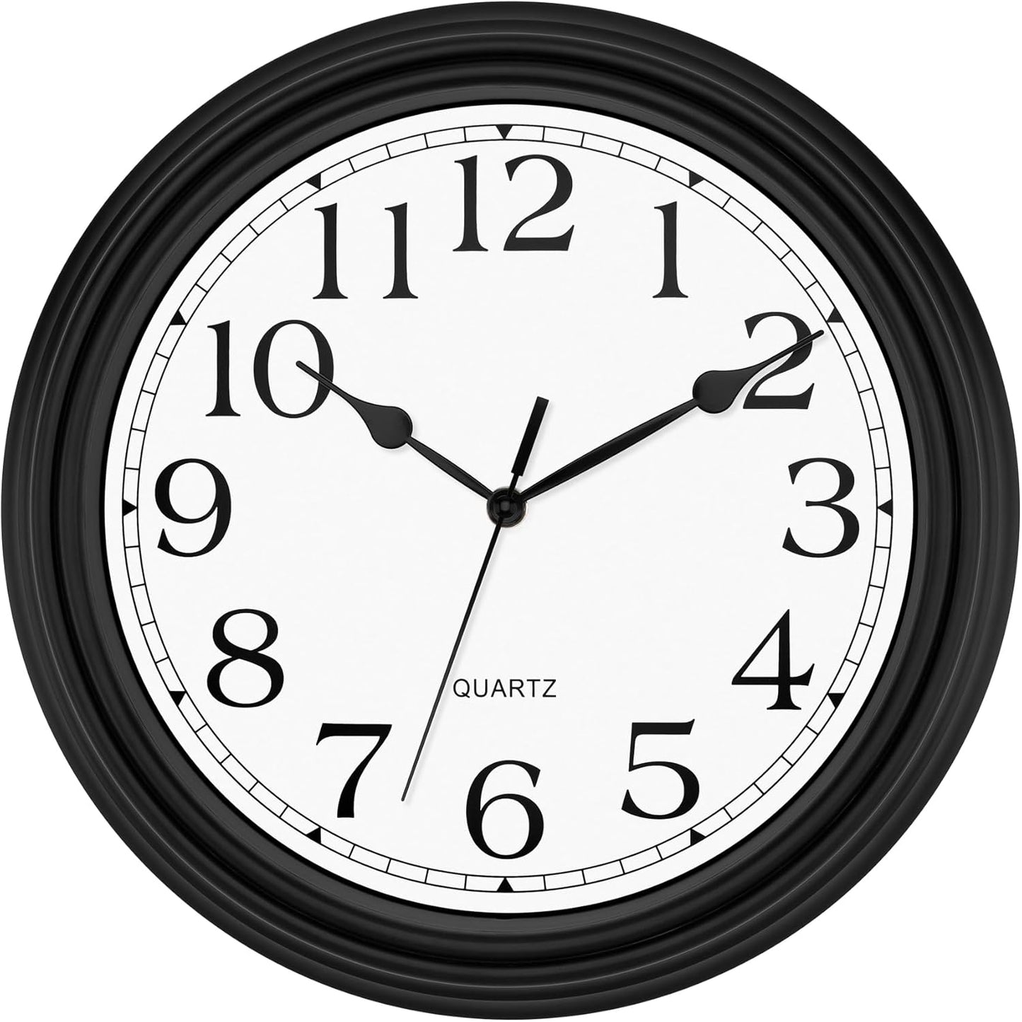 Foxtop Retro Silent Non-Ticking round Classic Clock Quartz Decorative Battery Operated Wall Clock for Living Room Kitchen Home Office 12 Inch (Bronze)