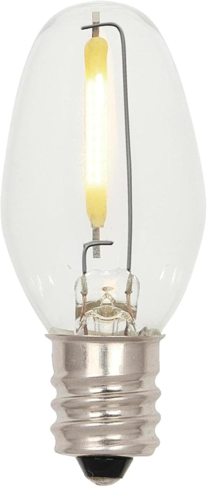 Westinghouse 5284000 0.4 Watt (4 Watt Equivalent) C7 Clear Filament LED Light Bulb, Candelabra Base, 2 Pack