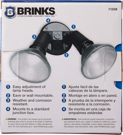Brinks 7100B Two Head Flood Security Light, Bronze