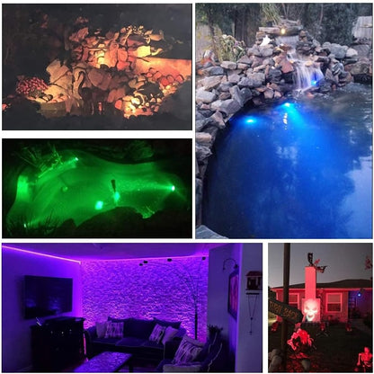 Pond Lights, IP68 Waterproof RGB Pond Lights LED Dimmable Underwater Landscape Lawn Light, 6 Pack