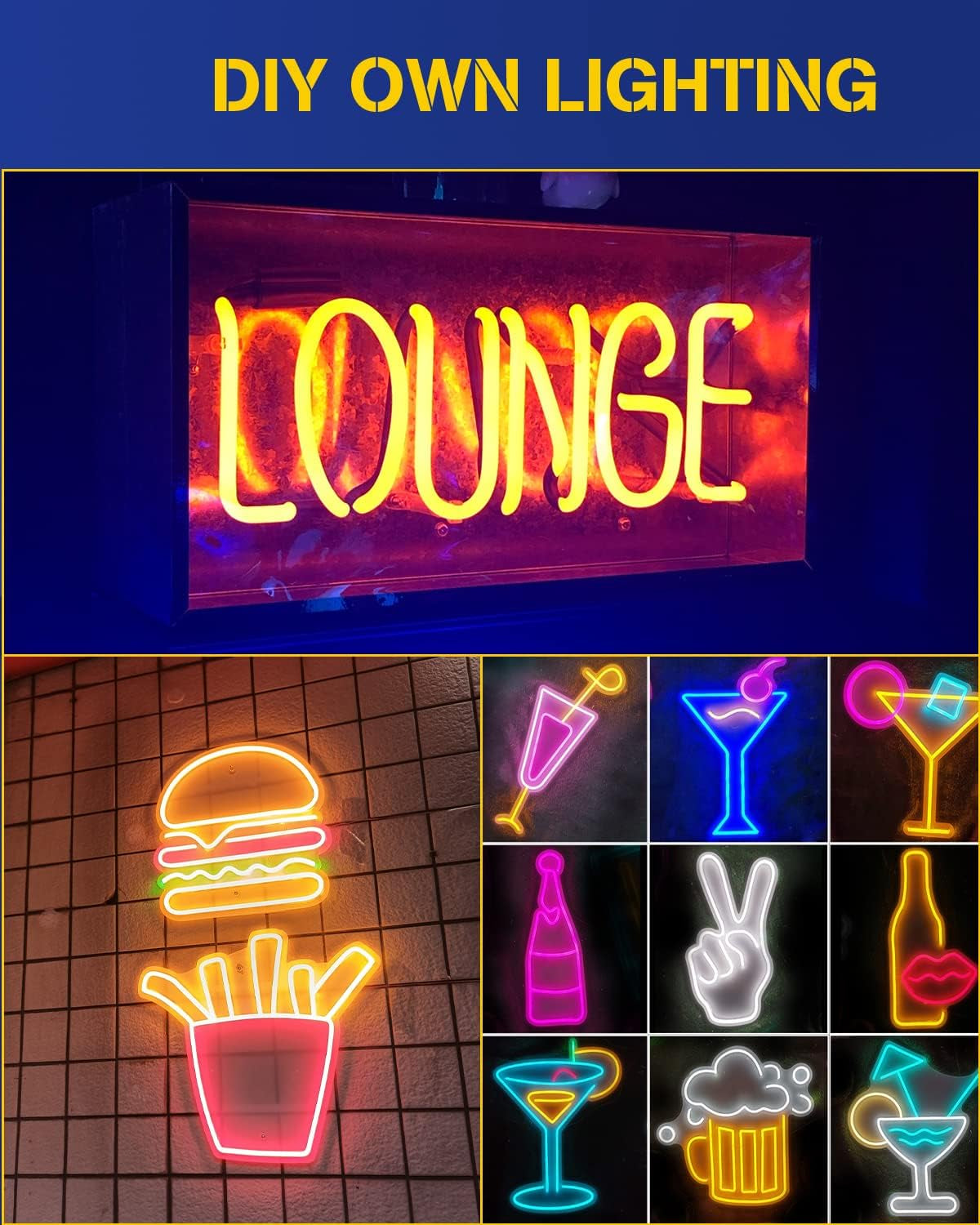 Orange Neon LED Strip Light, DC 12V 600 SMD2835 LED Neon Rope Lights,Upgraded 16.4Ft/5M Led Light Strips Flexible Waterproof for Indoor/Outdoors Home Decoration/Diy