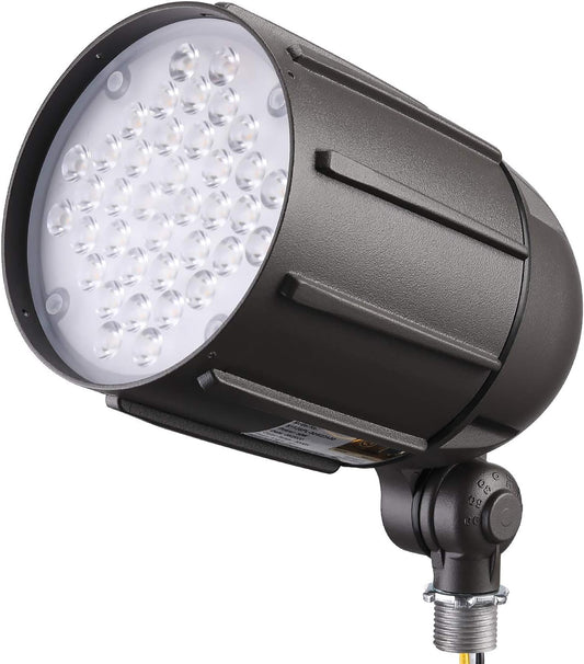 LEONLITE 30W LED Bullet Flood Light, 4000LM 5000K Daylight, 22°Focused Flag Pole Light with Knuckle Mount, Weatherproof, 100-277V Commercial Landscape Light, Ul-Listed