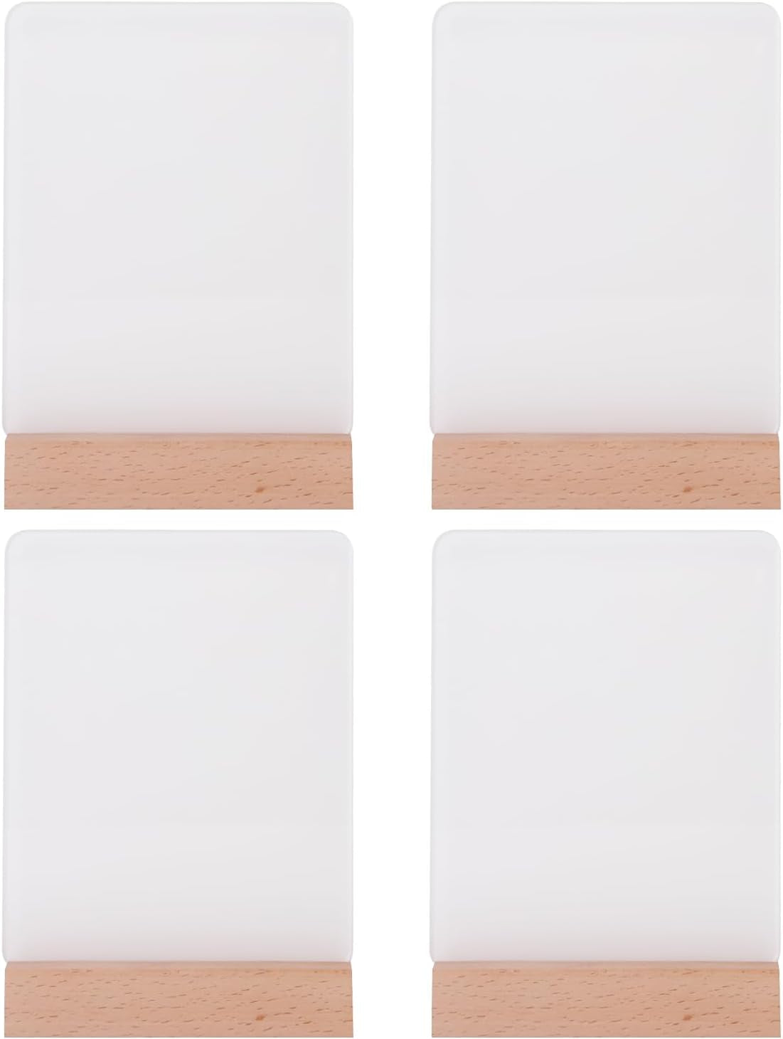 PYD Life 4 Pack Sublimation LED Acrylic Photo Frames Night Lights Blanks 6" X 8" with Warm Color Light,With Wood Stand for Heat Press Machine Printing