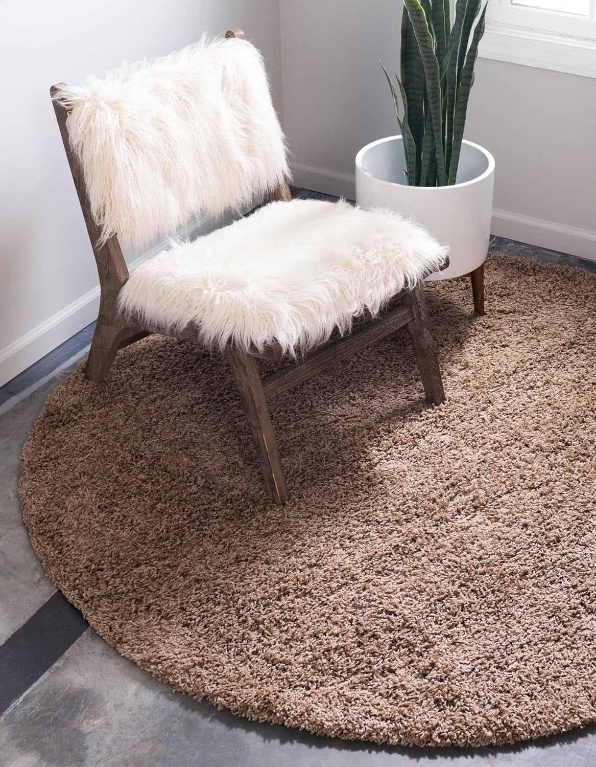 Unique Loom Solid Shag Collection Area Rug (8' X 11' Rectangle Cloud Gray)