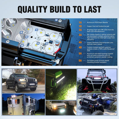 Nilight - 60005C-A 20Inch 126W Spot Flood Combo Led Light Bar off Road Lights Boat Lighting Fog Light Driving Lights LED Work Light for Trucks, 2 Years Warranty