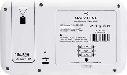 MARATHON Projection Clock with Large Display and Backlight