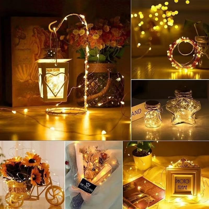 33Ft Photo Clip String Lights,Usb or Battery Powered,8 Modes 100 LED 10M Hanging String Fairy Lights with Remote,Decoration for Bedroom Christmas Wedding Décor