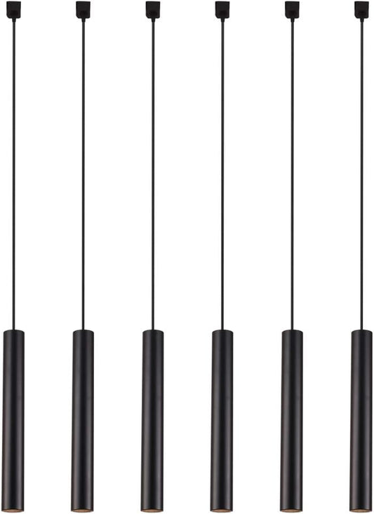 Mirrea 6 Pack 9W Dimmable LED Track Pendant Lighting Compatible with Single Circuit H Type Track Lighting Rail 90 CRI 3000K Warm White 24° Black Painted