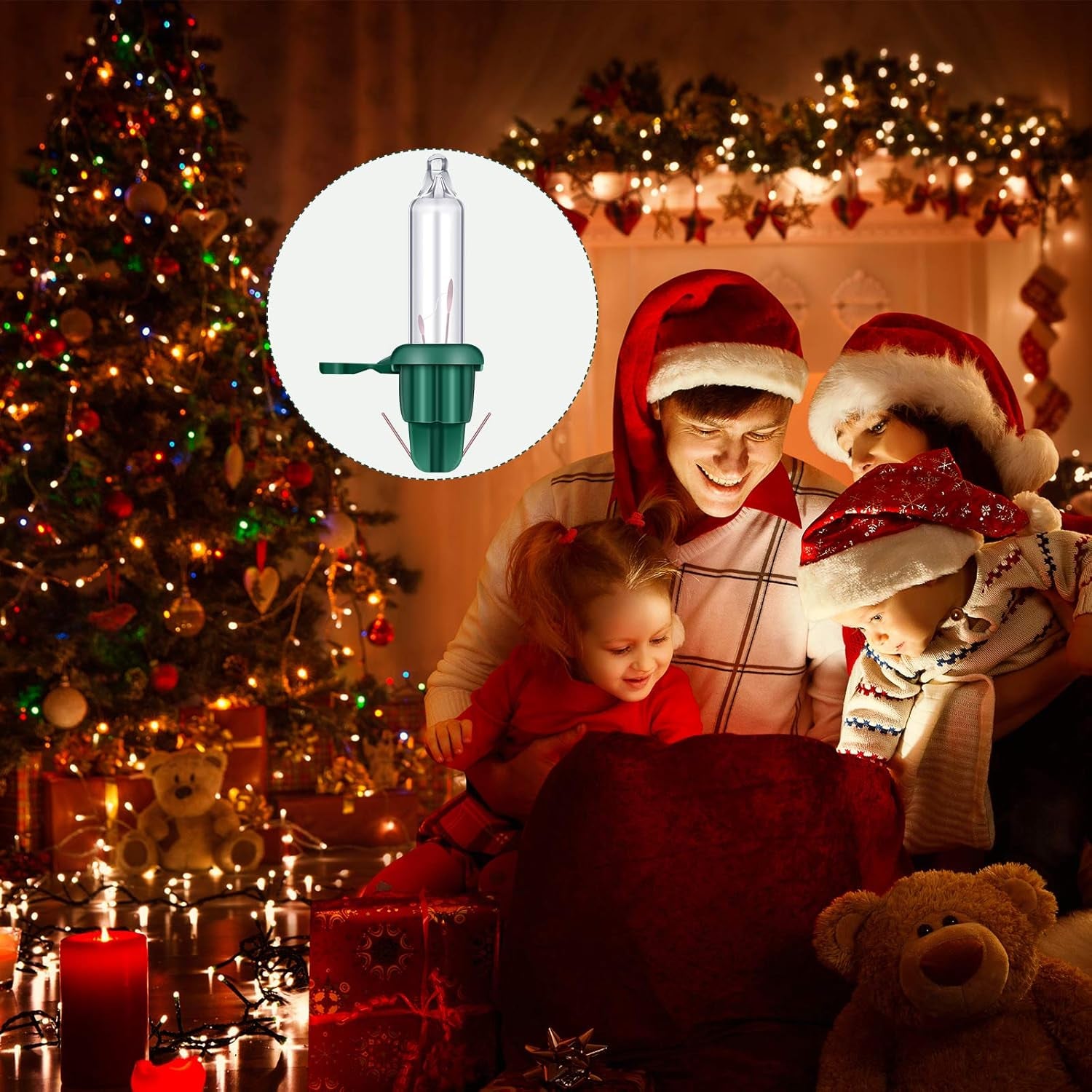 Mudder 240 Pieces Replacement Christmas Tree Light Bulbs 2.5V 0.425W LED Christmas Replacement Bulbs Incandescent String Light Replacement Bulbs for Prelit Xmas Tree Indoor Outdoor Decor (Clear)