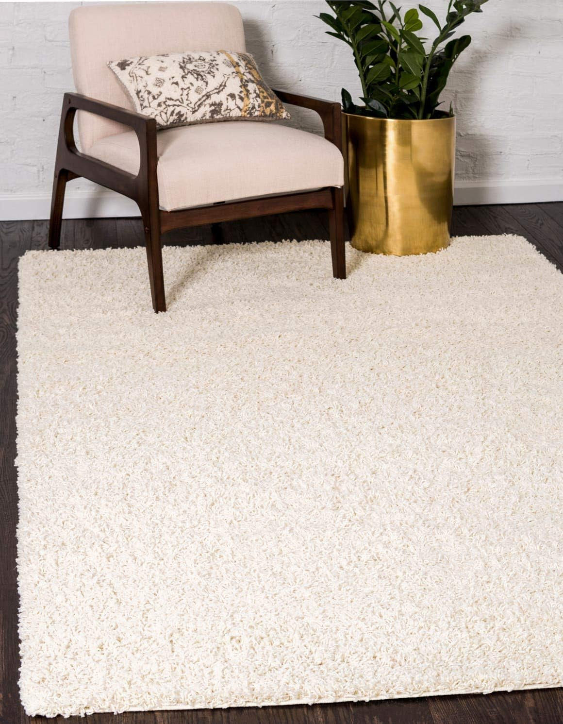 Unique Loom Solid Shag Collection Area Rug (8' X 11' Rectangle Cloud Gray)