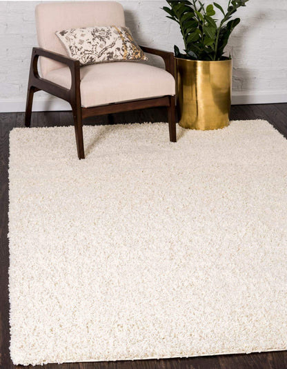 Unique Loom Solid Shag Collection Area Rug (8' X 11' Rectangle Cloud Gray)