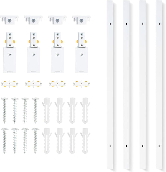Vanoopee H Track Lighting Rails Kit, 13FT H Type Track Rails White with End Caps and Live End Feed Connector, Compatible with Single Circuit 120V H Style Track System, for H LED Track Lighting Heads