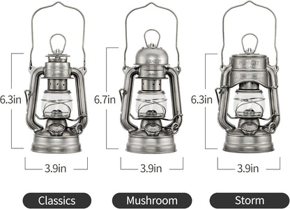 Vintage Oil Lamp, Waterproof Fuel Lantern with Carry Handle, for Outdoor Camping Hiking Patio Picnic, Hurricane