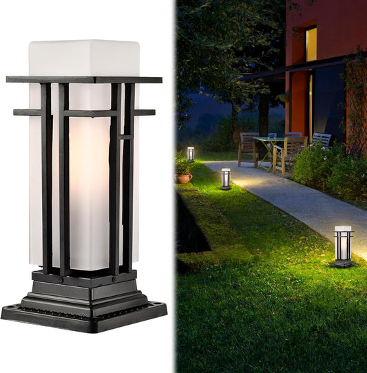 6" Post Lights Outdoor Hard Wired 1 Pack Post Lamps Outdoor Waterproof Modern Outdoor Post Light for Yard Aluminum and Frosted Glass