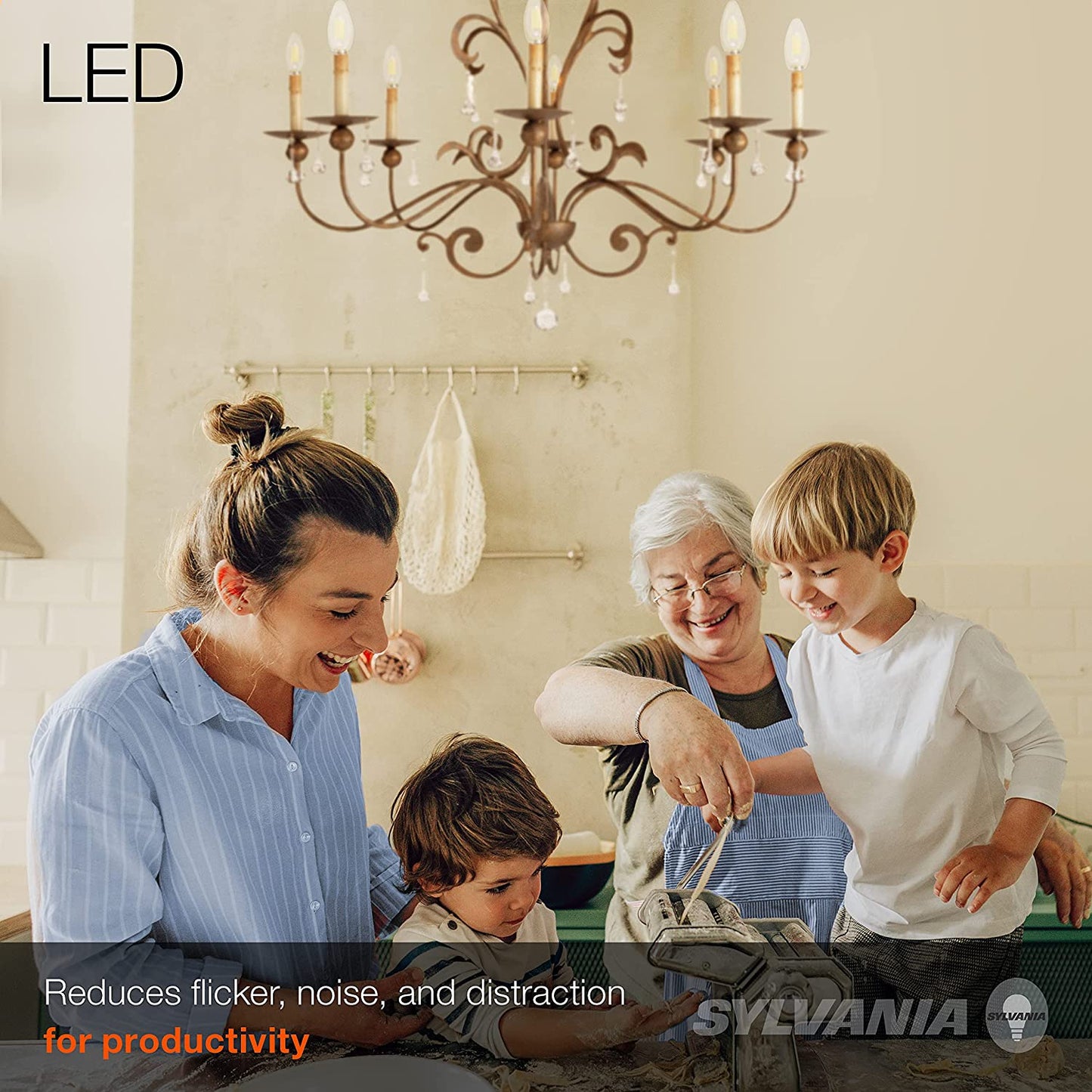 SYLVANIA ECO LED B10 Light Bulb, 40W=2.5W, 7 Year, 300 Lumens, Non-Dimmable, Clear, 2700K, Soft White - 6 Pack (40878)