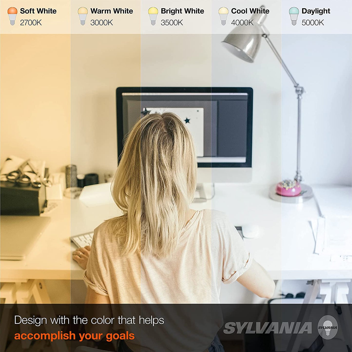 SYLVANIA ECO LED B10 Light Bulb, 40W=2.5W, 7 Year, 300 Lumens, Non-Dimmable, Clear, 2700K, Soft White - 6 Pack (40878)