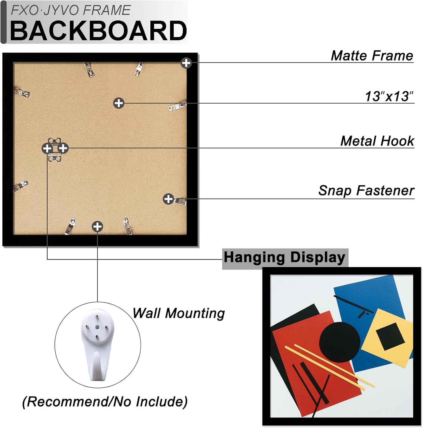 4X6 Picture Frame Collage, Display 6 4X6 Picture Collage or 13X13 Photo Only without Mat, Light Weight and High Transparent Frame for Wall - 1 Pack/Black/6-Openings