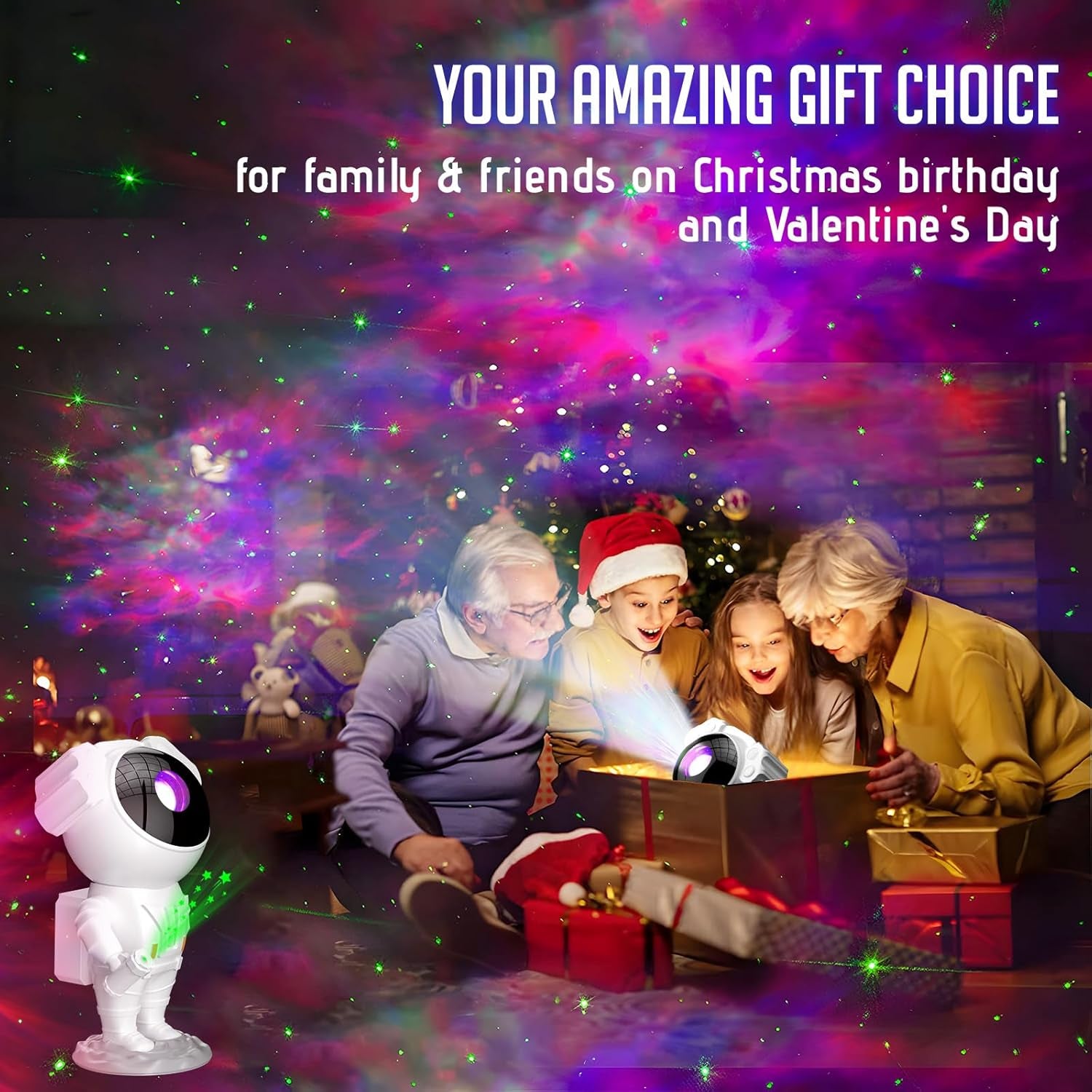 Astronaut Galaxy Projector for Bedroom, Star Projector Galaxy Light, Galaxy Light Projector, Night Light for Kids with Timer and Remote Control for Ceiling,Party,Game Room,Xmas New Year Gifts Ideas