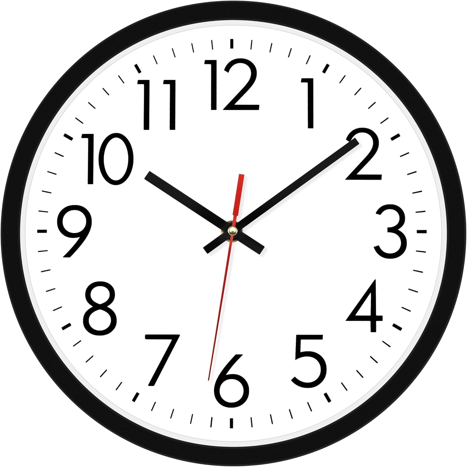 Lumuasky Wall Clock, Silent Non-Ticking 12 Inch Quartz Battery Operated round Analog Wall Clock for Classroom,School, Office, Living Room, Bedroom,Kitchen