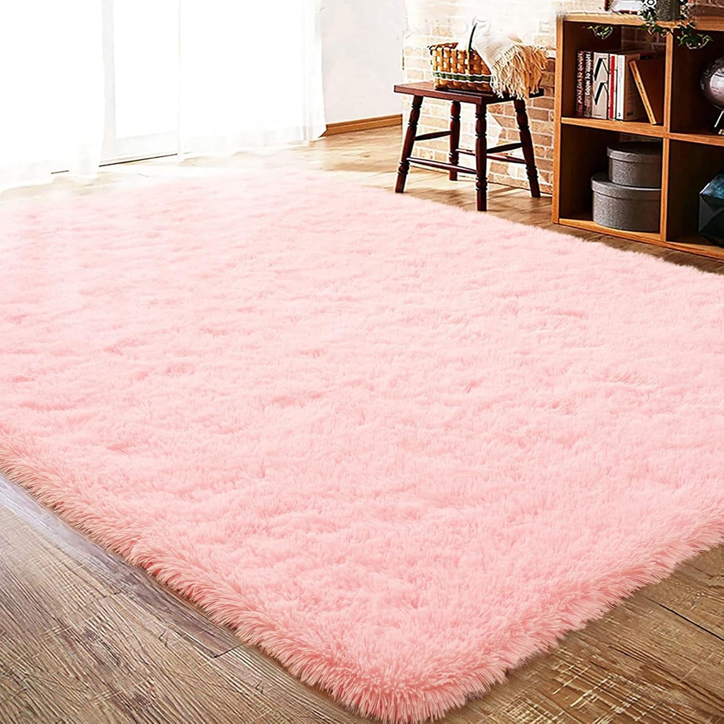 ISEAU Black Rug Super Soft Shaggy 4X6 Feet Rugs for Bedroom, Fluffy Area Rug for Living Room Floor Rug, Fuzzy and Comfy Carpet Nursery Shag Rug for Kids Boys Room Decor