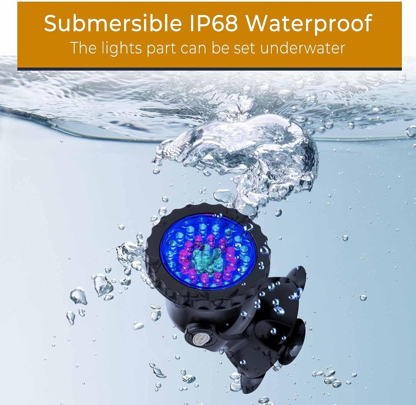 Pond Lights, IP68 Waterproof RGB Pond Lights LED Dimmable Underwater Landscape Lawn Light, 6 Pack