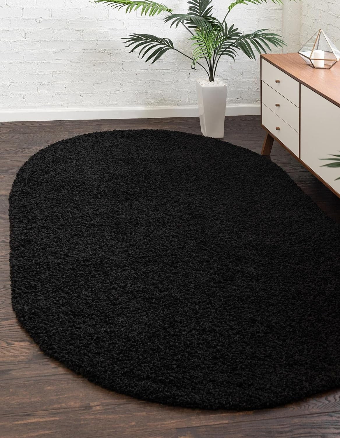 Unique Loom Solid Shag Collection Area Rug (8' X 11' Rectangle Cloud Gray)